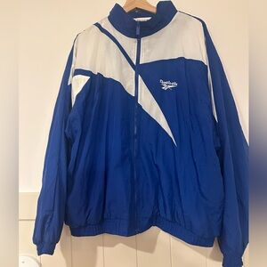Reebok Royal Blue and White Jacket vintage size L